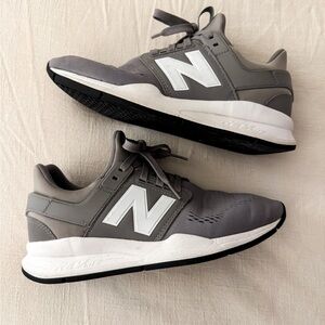 New Balance 247 Charcoal and White Athletic Shoes